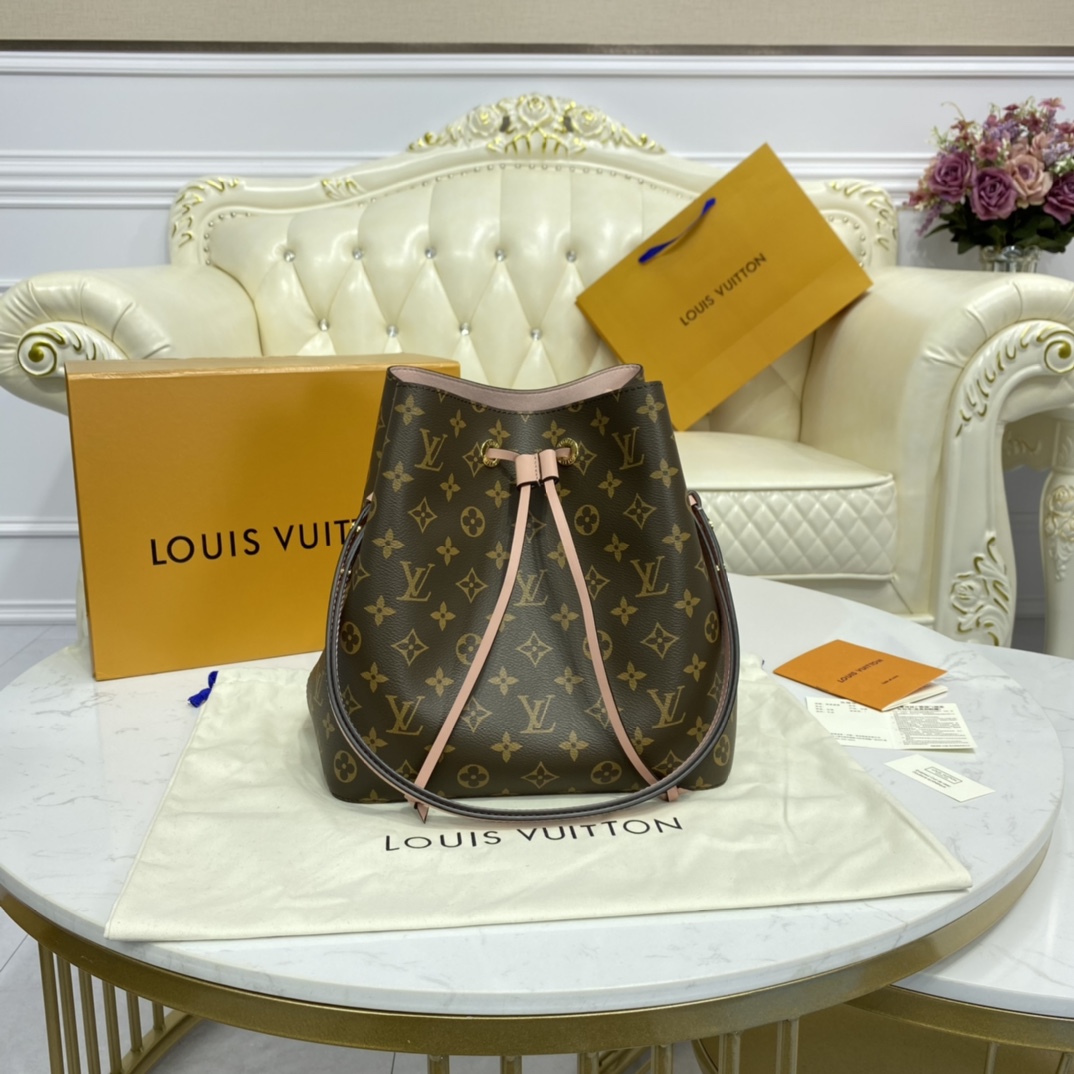 Louis Vuitton NEONOE MM Bucket Bag Monogram M44022 Pink